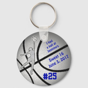 Customisable Basketball Party Favours for Girls Key Ring