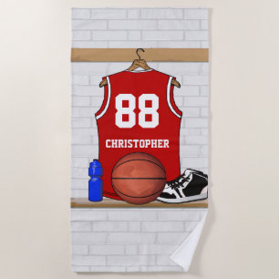 Customisable basketball player design beach towel