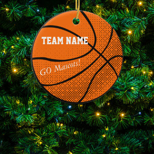 Customisable Basketball Team Ceramic Ornament