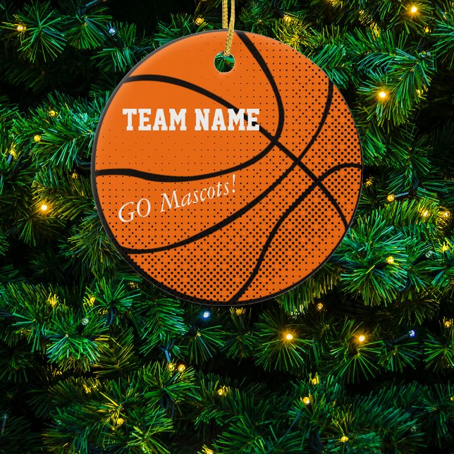 Customisable Basketball Team Ceramic Ornament (Creator Uploaded)