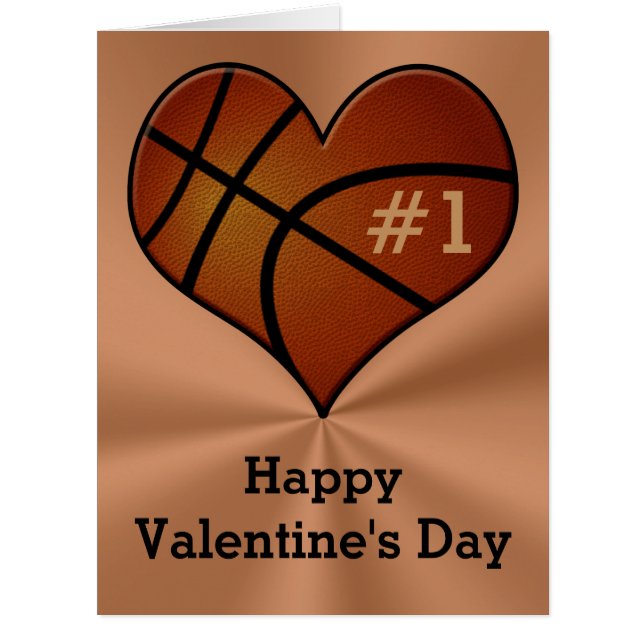 Customisable Basketball Valentine's Day Cards (Front)
