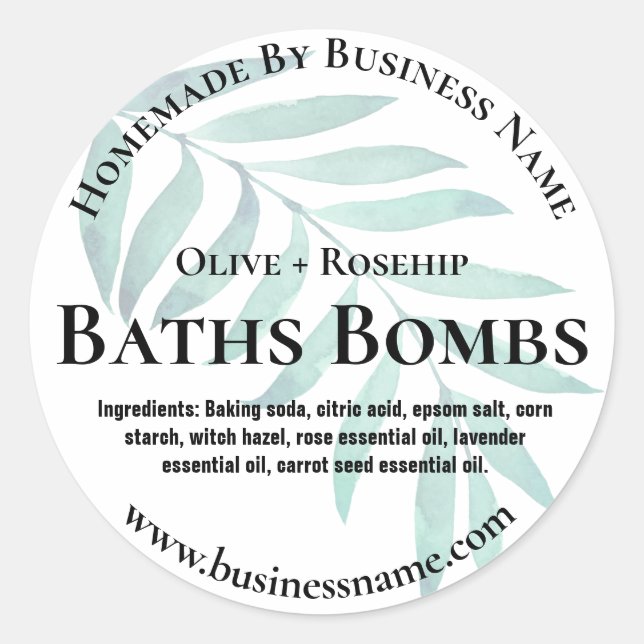 Customisable Bath Bomb Label (Front)