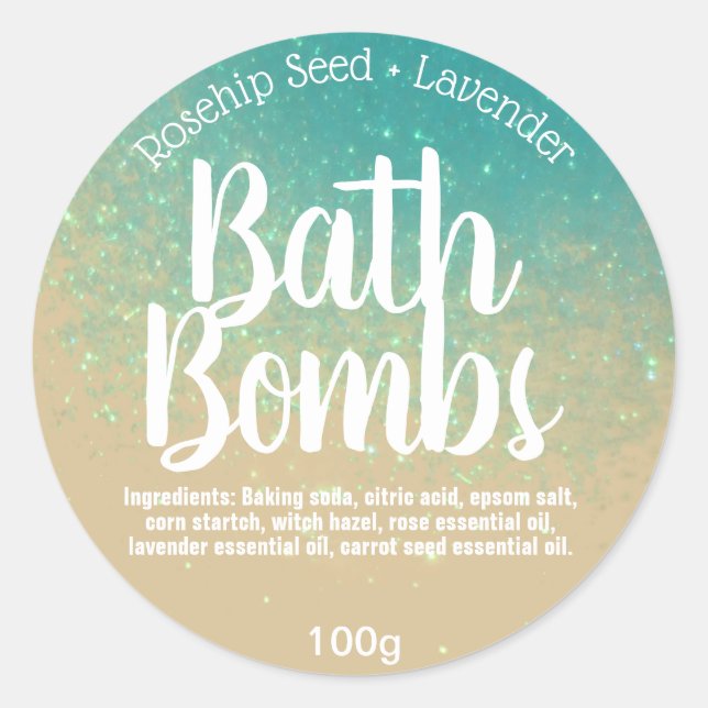 Customisable Bath Bomb Label (Front)