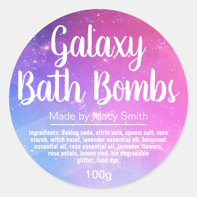 Customisable Bath Bomb Label (Front)