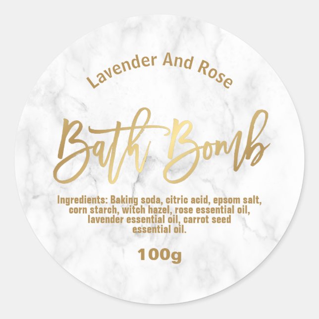 Customisable Bath Bomb Label (Front)