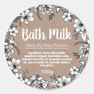 Customisable Bath Milk Label