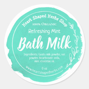 Customisable Bath Milk Label Handmade Business