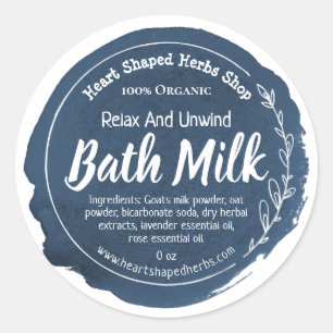 Customisable Bath Milk Label Handmade Business