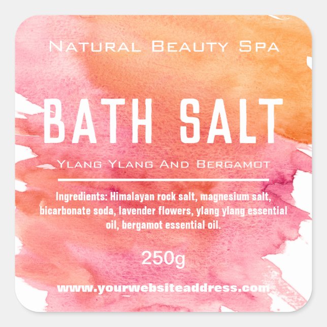 Customisable Bath Salt Label (Front)