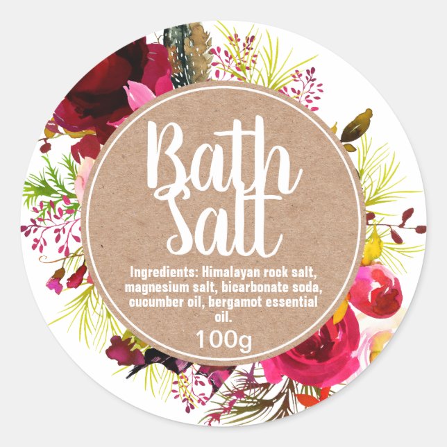 Customisable Bath Salt Label (Front)