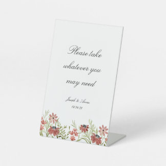 Customisable Bathroom Sign in Burgundy Wildflower