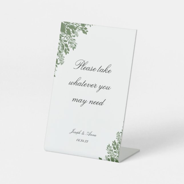 Customisable Bathroom Sign in Classic Greenery (Front)