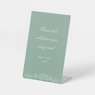 Customisable Bathroom Sign in Sage Florals