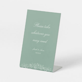 Customisable Bathroom Sign in Sage Florals