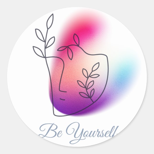 Customisable "Be Yourself" Classic Round Stickers (Front)