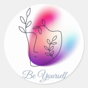 Customisable "Be Yourself" Classic Round Stickers