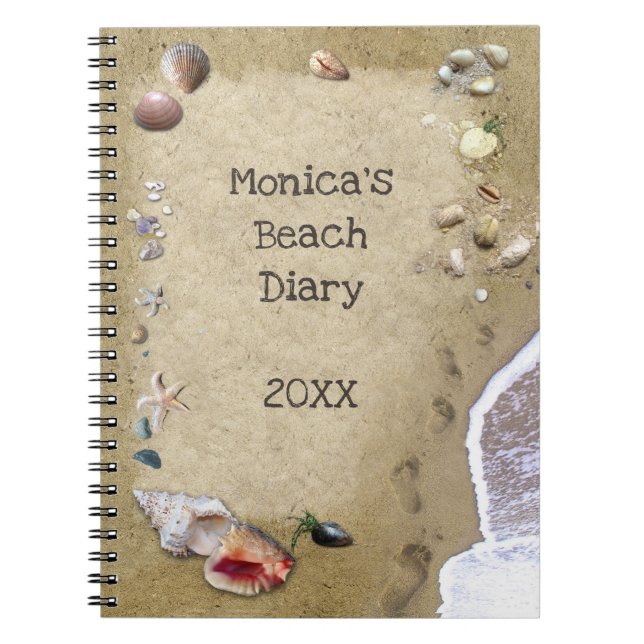 Customisable Beach Diary Spiral Notebook (Front)