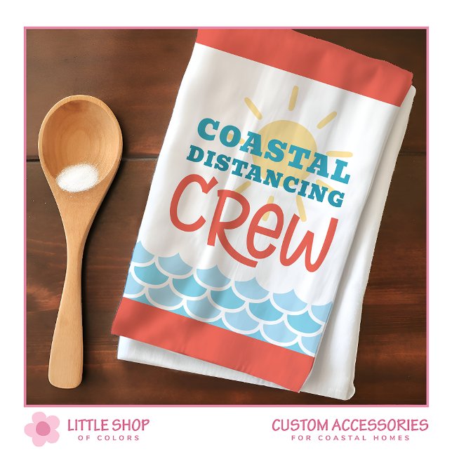 Customisable Beach Theme Sun Waves Tea Towel (Creator Uploaded)