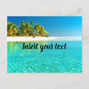 Customisable beach view postcard