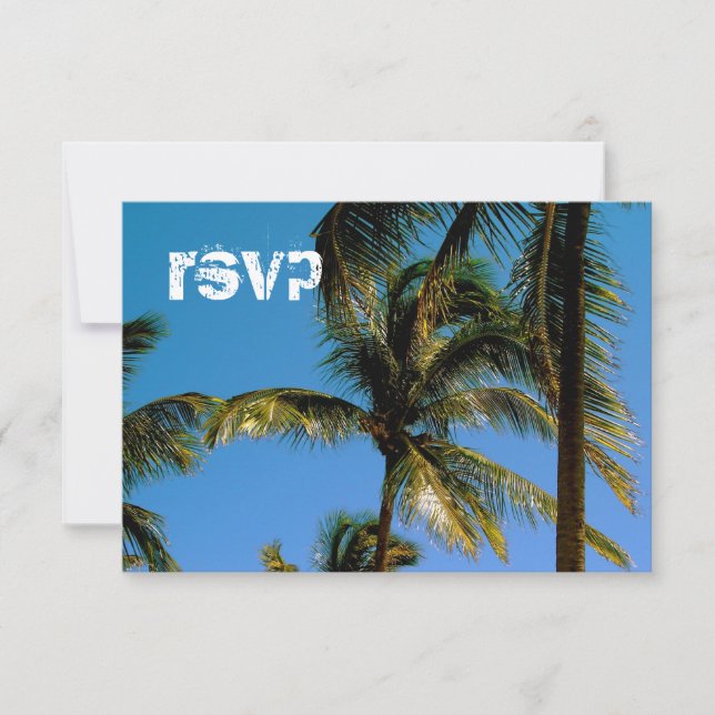 Customisable Beach Wedding Response Card (Front)