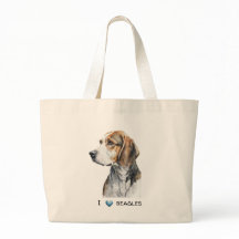 Customisable beagle canvas tote