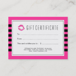 Customisable Beautician Gift Certificate