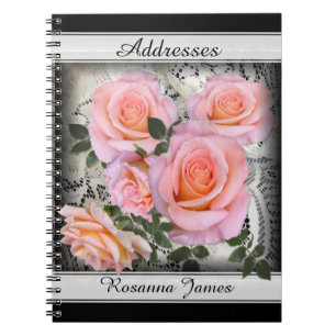 Customisable Beautiful Pink Roses Address Notebook