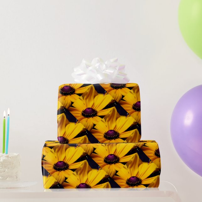 Customisable Beautiful yellow Daisy flower Wrapping Paper (Party Gifts)