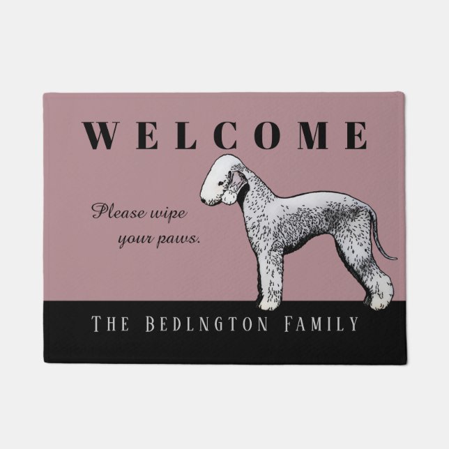 Customisable Bedlington Terrier Doormat (Front)