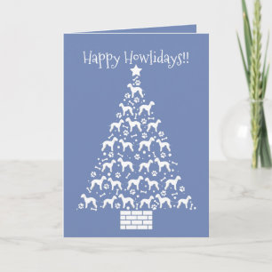 Customisable Bedlington Terrier Holiday Card