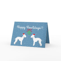 Customisable Bedlington Terrier Holiday Card