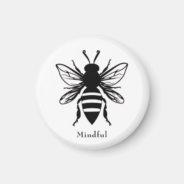 Customisable Bee Mindful Magnet (Front)
