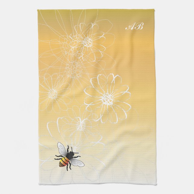 Customisable: Bee Tea Towel (Vertical)