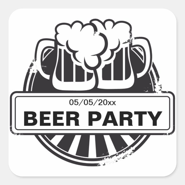 Customisable Beer logo Square Sticker (Front)