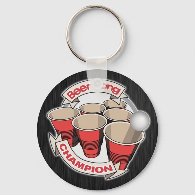 Customisable Beer Pong Champion Key Ring (Front)