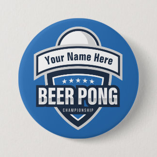 Customisable Beer Pong Championship Logo 7.5 Cm Round Badge