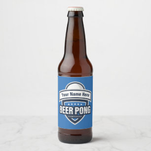 Customisable Beer Pong Championship Logo Bottle Label