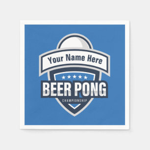 Customisable Beer Pong Championship Logo Napkin