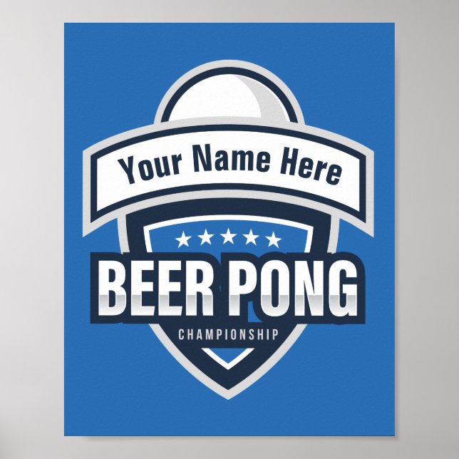 Customisable Beer Pong Championship Logo Poster (Front)