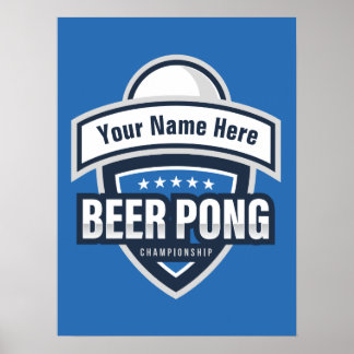 Customisable Beer Pong Championship Logo Poster