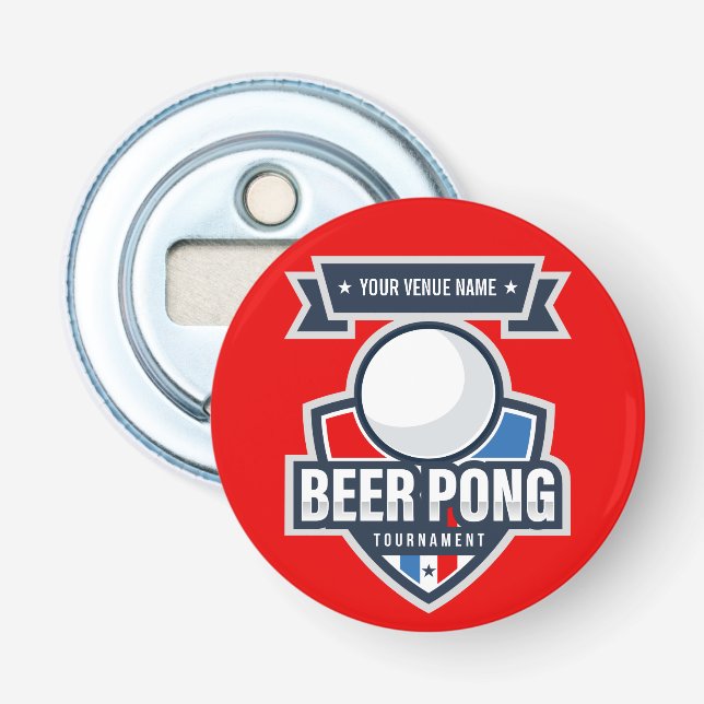 Customisable Beer Pong Tournament Logo Bottle Opener (Front)
