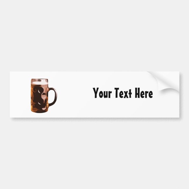 Customisable Beer Stein Bumper Sticker (Front)