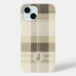 Customisable Beige and Brown Plaid Phone Case