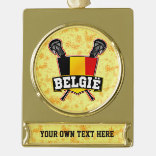 Customisable Belgium Lacrosse Christmas Ornament