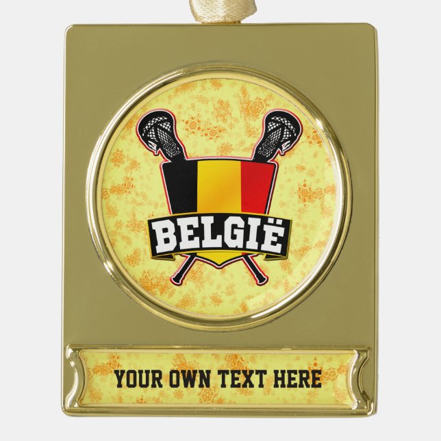 Customisable Belgium Lacrosse Christmas Ornament (Front)