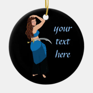 Customisable belly dancer ceramic ornament