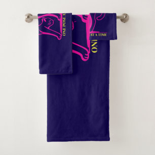 Customisable "Bend It Like 2025" Yoga Cat Bath Towel Set
