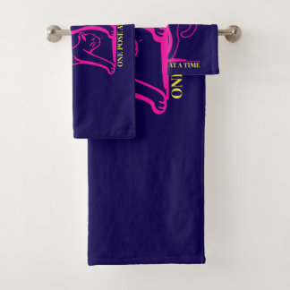 Customisable "Bend It Like 2025" Yoga Cat Bath Towel Set