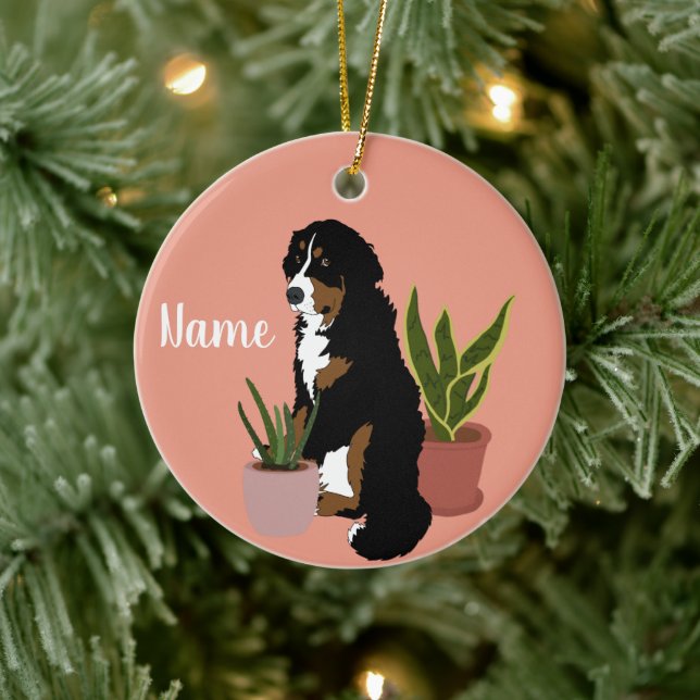 Customisable Bernese Mountain Dog Ceramic Ornament (Tree)
