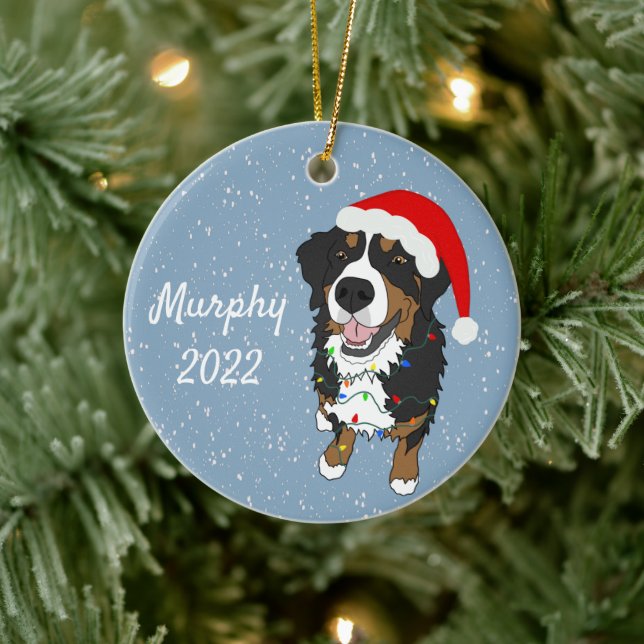 Customisable Bernese Mountain Dog  Ceramic Ornament (Tree)
